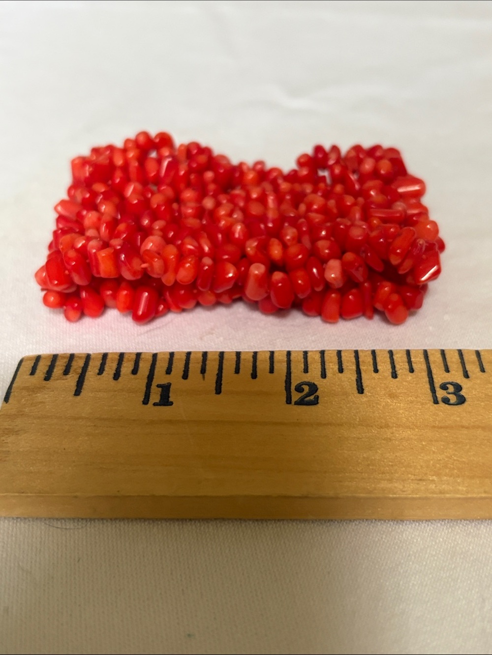Red Beaded/Coral Chunky Stretch Bracelet